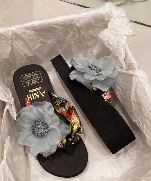 miniministore（ミニミニストア） 厚底 サンダル ビーチサンダル 花