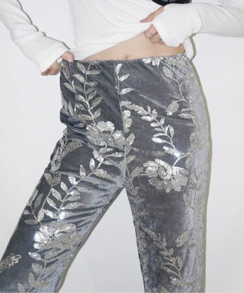 【美品】CandyStripper バルーンパンツ シルバースパンコール リボン HOLIDAY RIBBON BALLOON PANTS | Candy Stripper（キャンディ