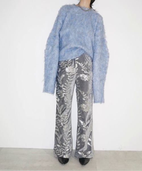 musubore スパンコールパンツ＆スパンコールキャミ セットアップ musubore（ムスボレ） パンツ rose spangle leggings PT