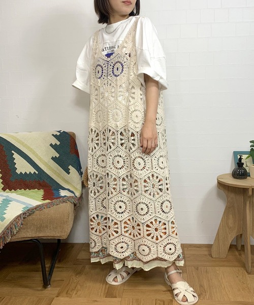 CRB ワンピース クロシェ編ノースリロングワンピース : ZOZOTOWN
