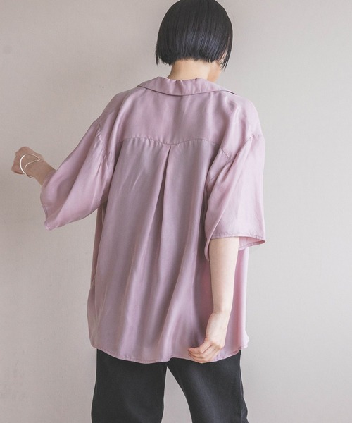 ブラウス シャツ キュプラカイキンシャツ_半袖 レディース A part by ブラウス シャツ キュプラカイキンシャツ_半袖