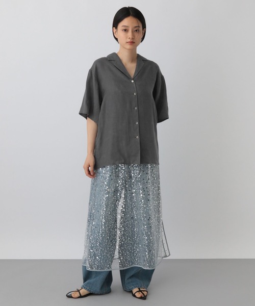 ブラウス シャツ キュプラカイキンシャツ_半袖 レディース A part by ブラウス シャツ キュプラカイキンシャツ_半袖