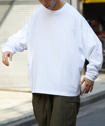tシャツ 限定展開 CHOW DOWN/チャウダウン ワイドシルエット ワンポイント刺繍 クルーネック ロングスリーブTシャツ メンズ｜ZOZOTOWN Yahoo!店
