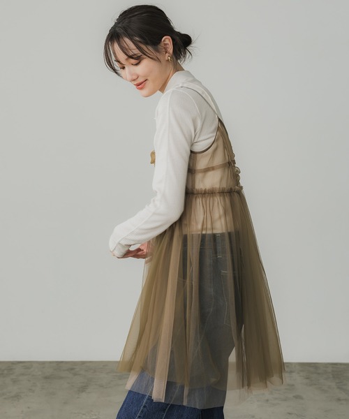 ココブキ KOKOBUKI シフォンワンピース ジャンスカ チュニックワンピ GOLDJAPAN 大きいサイズ レディース ワンピース チュニック 長袖