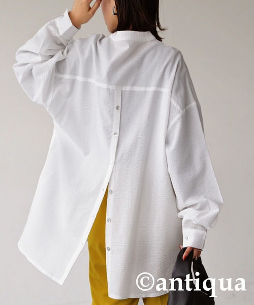 「antiqua」 「patterntorso」長袖ブラウス FREE ホワイト系その他 レディース antiqua 「antiqua」 「patterntorso」長袖ブラウス FREE