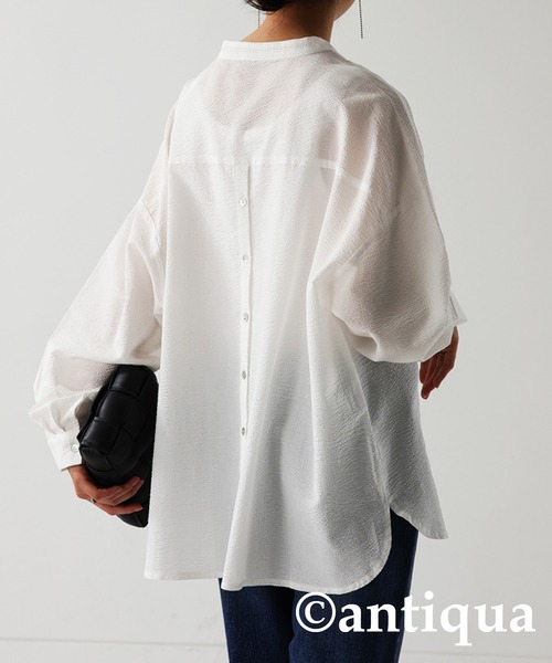 「antiqua」 「patterntorso」長袖ブラウス FREE ホワイト系その他 レディース antiqua 「antiqua」 「patterntorso」長袖ブラウス FREE