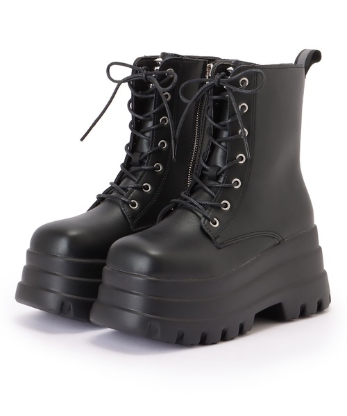 Lace Ladies（レースレディース） ブーツ レザー調 ショート丈 厚底