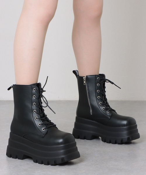 Lace Ladies（レースレディース） ブーツ レザー調 ショート丈 厚底