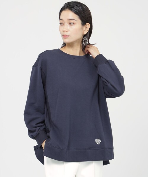 tシャツ 「WEB・一部店舗限定」「ウォッシャブル」タイガーパッチ裏毛プルオーバーカットソー レディース