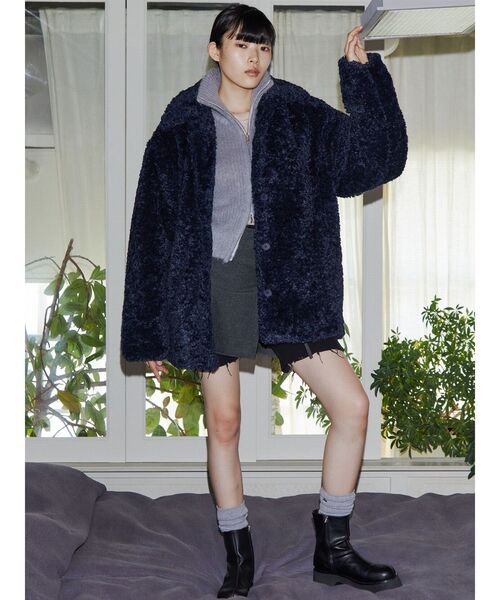 VEQUM コート アウター 「VEQUM」BOXY FAKE FUR MIDI CO