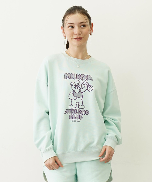 ミルクリーム　コットンキャンディトレーナー MILKFED. トレーナー スウェット ATHLETIC CLUB SWEAT TOP レディース