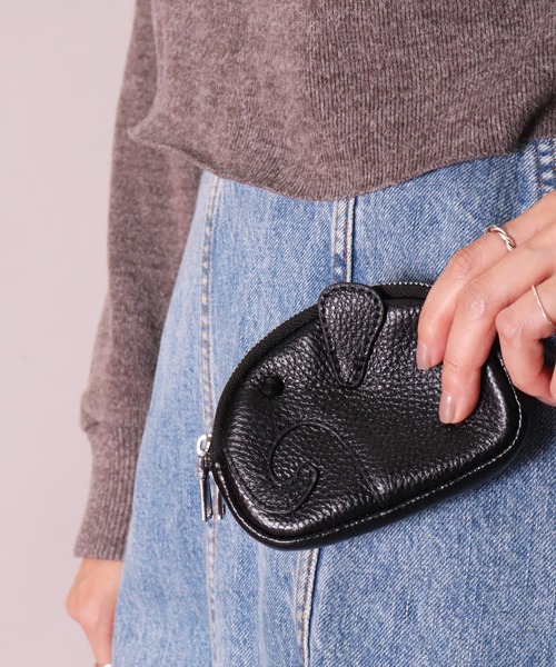 BAYBLO キーケース (SB)「本革」ゾウさん ダブルポケット スマートキー