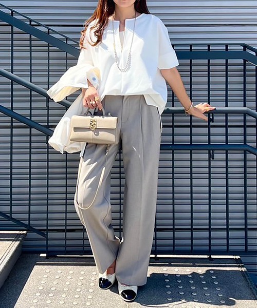 Emma Taylor tシャツ ライトダンボールジップキーネックドルマン