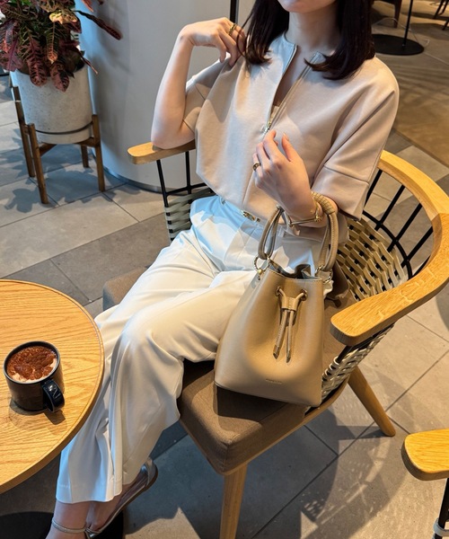 tシャツ ライトダンボールジップキーネックプルオーバー レディース Emma Taylor tシャツ ライトダンボールジップキーネックドルマン
