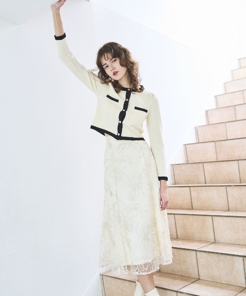 AND COUTURE スカート エンブロイダリーチュールスカート