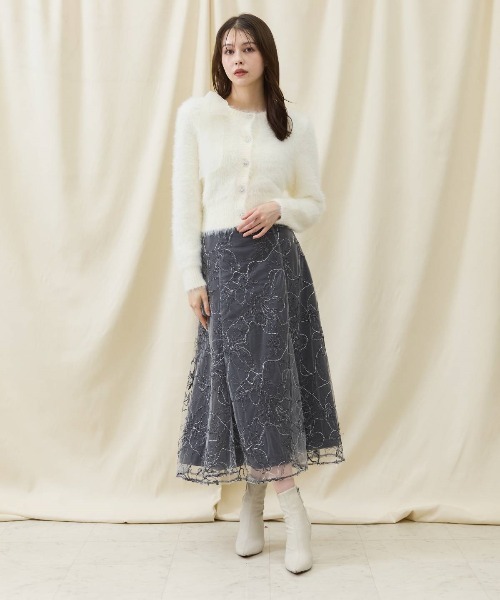 AND COUTURE スカート エンブロイダリーチュールスカート