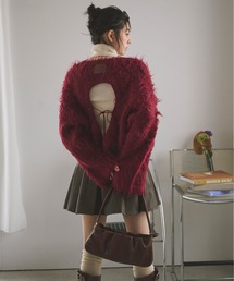 loin nuit ニット セーター shaggy back ribbon knit/シャギー