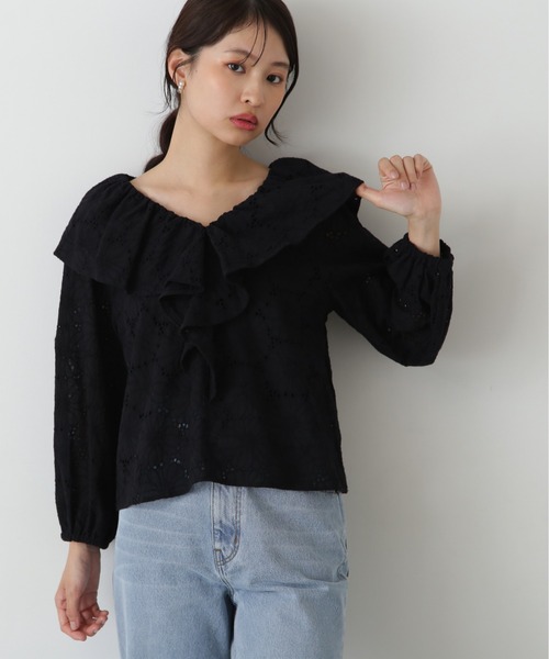 ブラウス シャツ ラッフルレースブラウス レディース