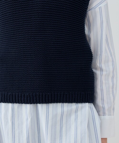 GALERIE VIE ベスト ジレ コットンスピンテープ オフネック