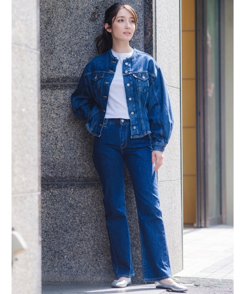 Levi's ダークブルー インディゴ デニムジャケット ショート丈 Levi's デニムジャケット gジャン Levi's/リーバイス SCULPTED