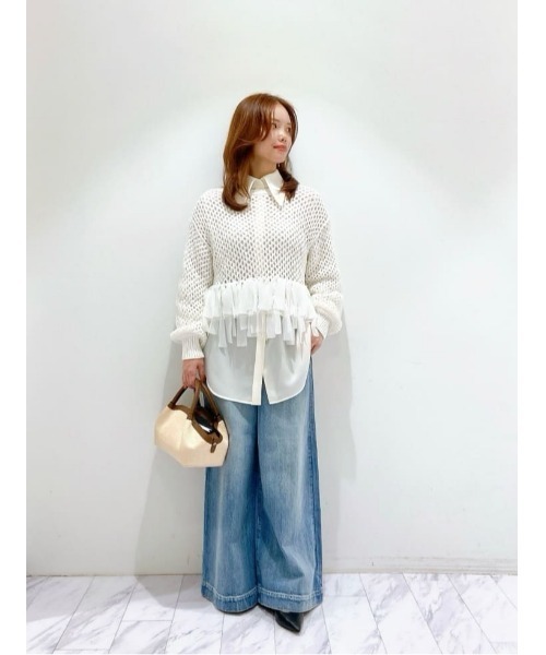 LOULOU WILLOUGHBY】シフォンパピエメッシュプルオーバー