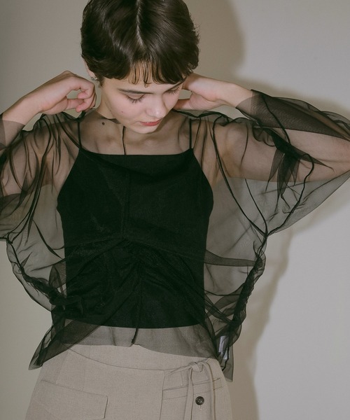 MANOF（マノフ） TULLE DOCKING CUT TOPS レディース : ZOZOTOWN Yahoo 