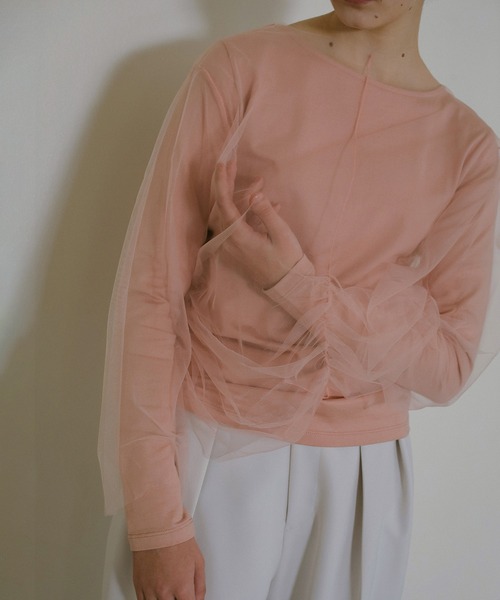 MANOF（マノフ） TULLE DOCKING CUT TOPS レディース : ZOZOTOWN Yahoo 