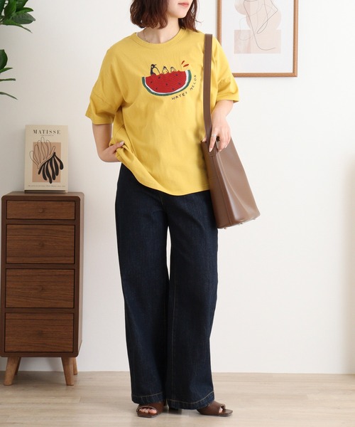 tシャツ EMAGO スイートペンギンスイカＴ レディース EMAGO スイートペンギンスイカT（Tシャツ/カットソー）｜Emago