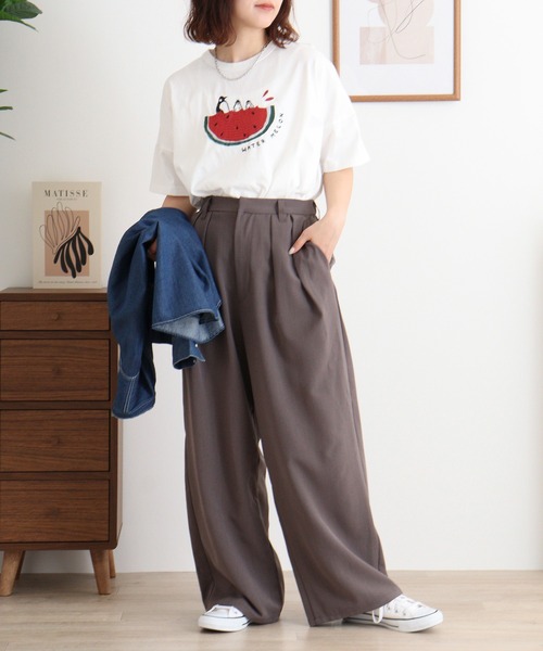 tシャツ EMAGO スイートペンギンスイカＴ レディース Emago tシャツ EMAGO スイートペンギンスイカT レディース