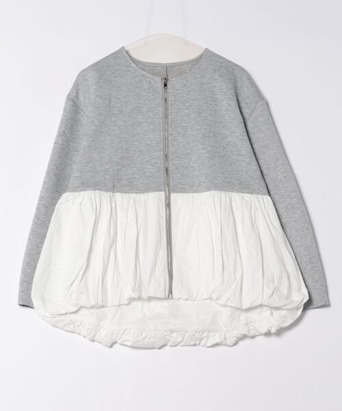 tシャツ balloon zip up pullover /異素材 バルーン ジップアッププルオーバー レディース