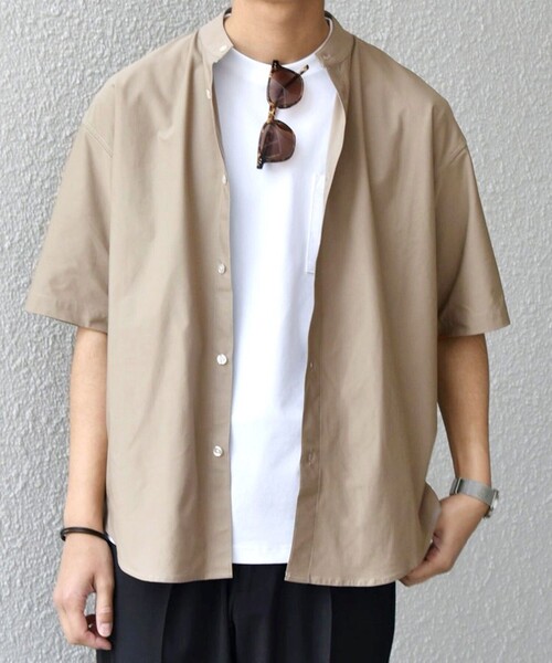 SHIPS any REPREVE レギュラーカラー ルーズ ポケット シャツ SHIPS any:〈洗濯機可能〉REPREVE レギュラーカラー ルーズ
