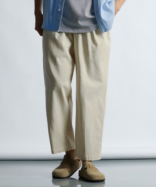 パンツ Austin7iu LANVIN en Bleu パンツ 超伸縮 麻混「ガムストレッチ」製品染め