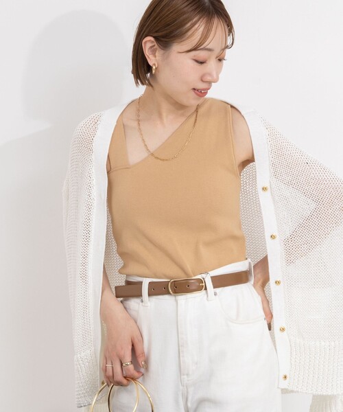 タンクトップ ノースリーブ 「WEB限定」アシンメトリーカップ付きタンクトップ レディース | NOLLEY'S | 05