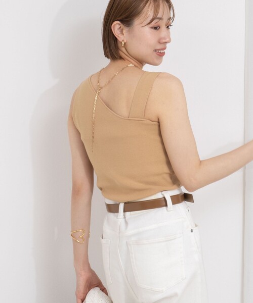 タンクトップ ノースリーブ 「WEB限定」アシンメトリーカップ付きタンクトップ レディース | NOLLEY'S | 07