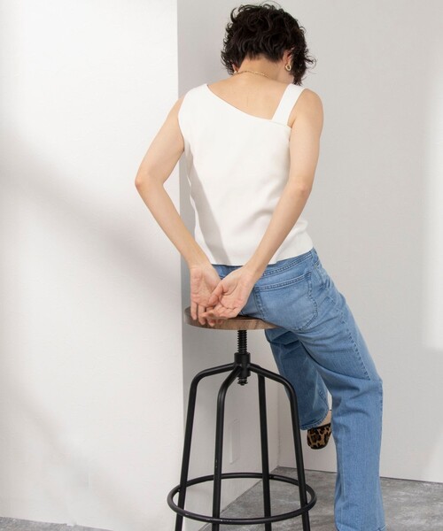 タンクトップ ノースリーブ 「WEB限定」アシンメトリーカップ付きタンクトップ レディース | NOLLEY'S | 13