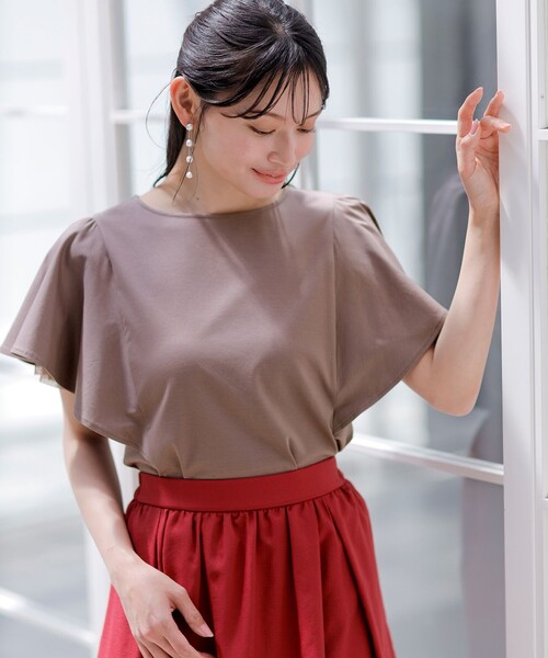 any SiS tシャツ 着映えフリルスリーブ カットソー レディース