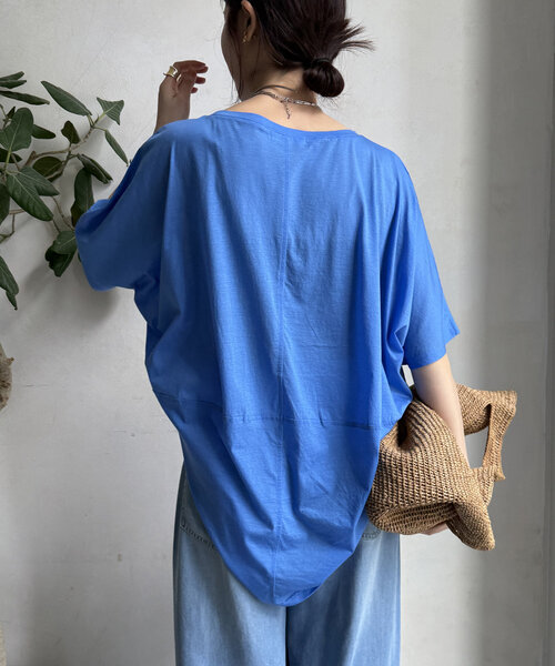 DouDou（ドゥドゥ） tシャツ 「WEB限定」ボートネック切替プルオーバー