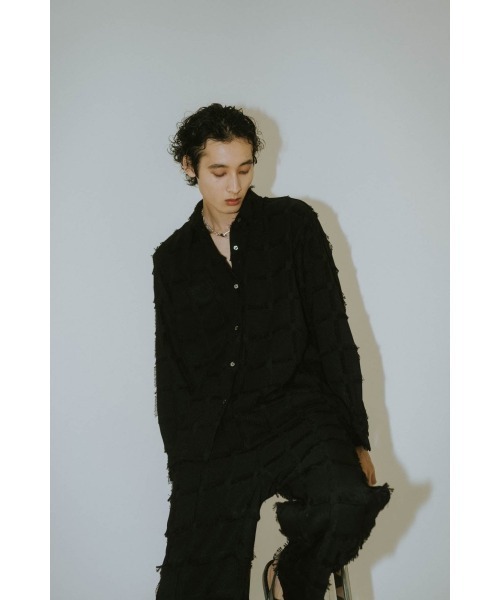 ブラウス シャツ fringe switching shirt(unisex) レディース メンズ