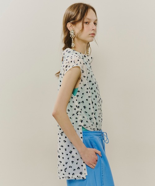tシャツ フラワーチュールワイドハイネックTOPS レディース J1U by LA BELLE ETUDE tシャツ フラワーチュールワイド