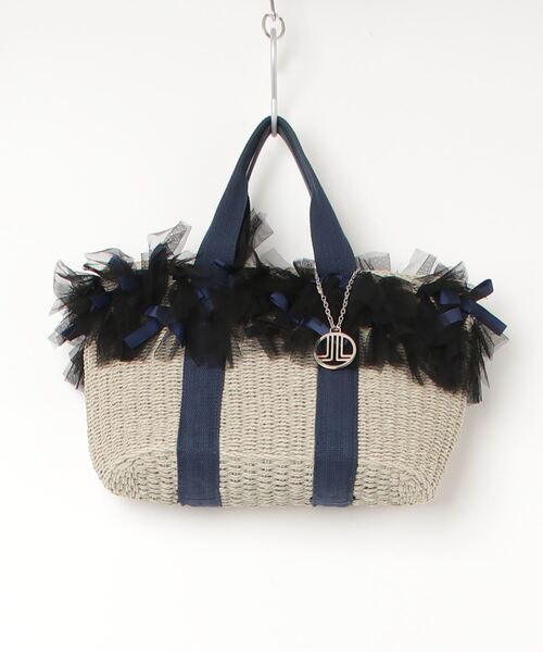 【美品】LAVIN en BIeu カゴバッグ トートバッグ LANVIN en Bleu 「LANVIN Bleu」 かごバッグ - ネイビー