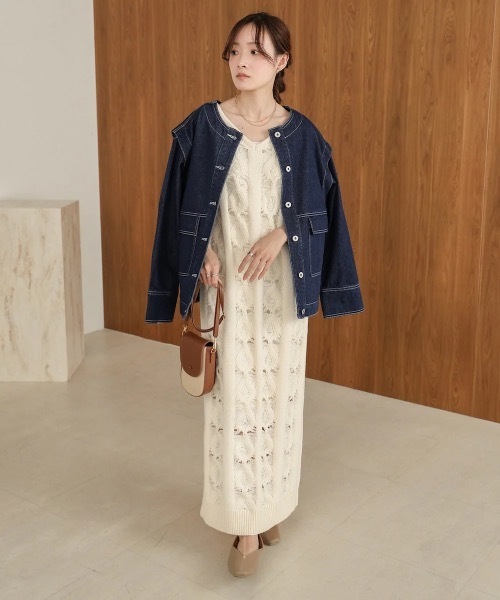 BAB（バブ） ワンピース 「S・Mサイズ展開」ミックス編みニット