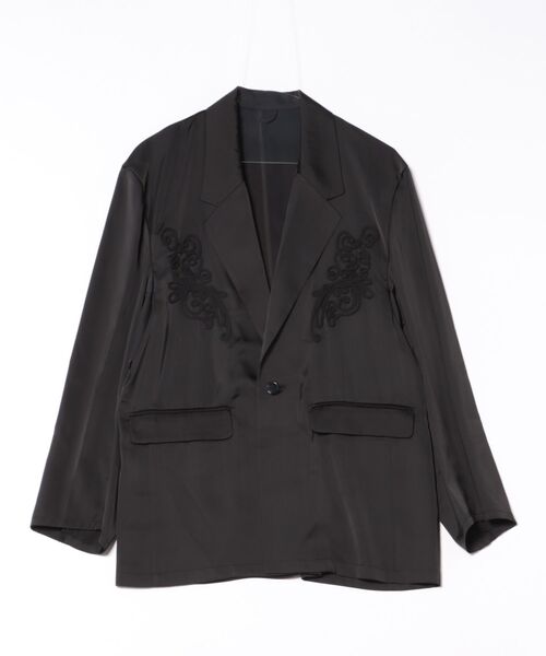 Knuth Marf embroidered satin jacket ブラック Knuth Marf（クヌースマーフ） ジャケット テーラードジャケット