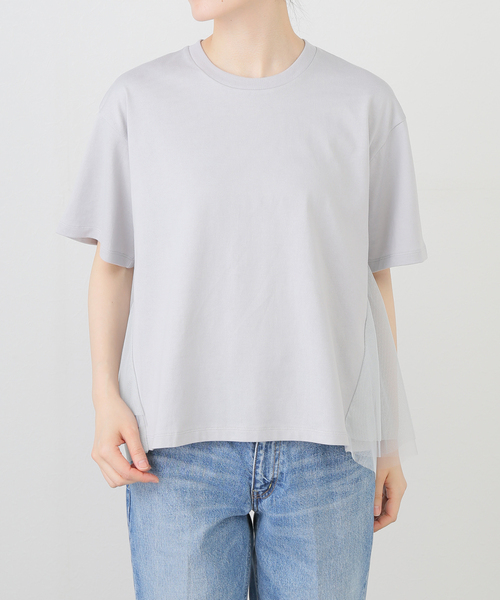 tシャツ 「洗える」MARECHAL TERRE/マルシャルテル チュールカットソー レディース