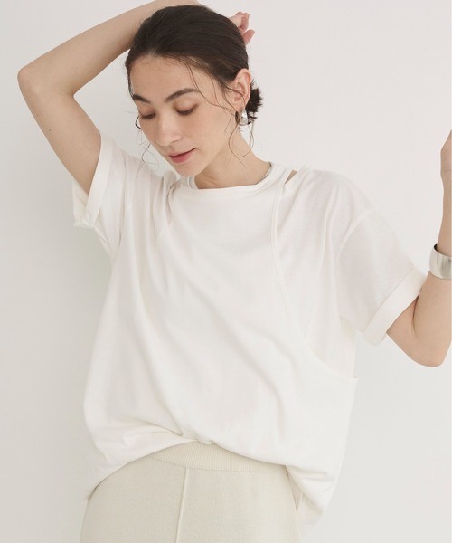 ANGIE tシャツ アシンメトリー デザイン Tシャツ レディース