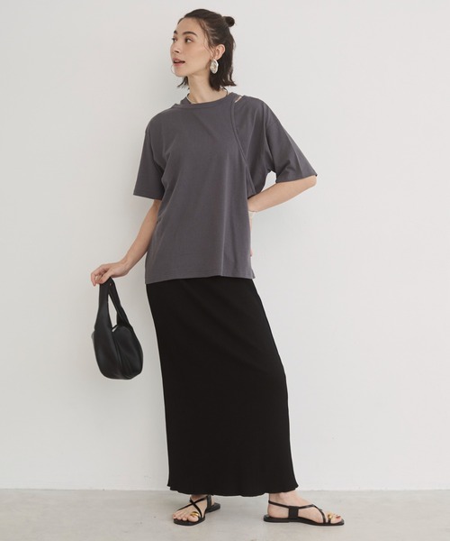 ANGIE tシャツ アシンメトリー デザイン Tシャツ レディース