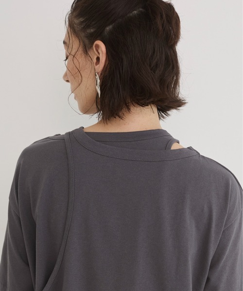 ANGIE tシャツ アシンメトリー デザイン Tシャツ レディース