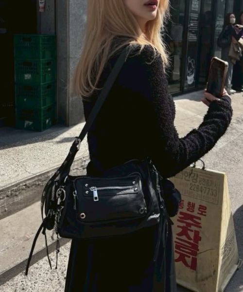 ショルダーバッグ BLACK CROSSBODY BAG BLACKPURPLE ショルダーバッグ 「BLACK PURPLE」Marco Bag
