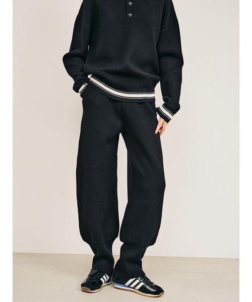 null.（ヌル） パンツ リブヘムニットパンツ レディース : ZOZOTOWN