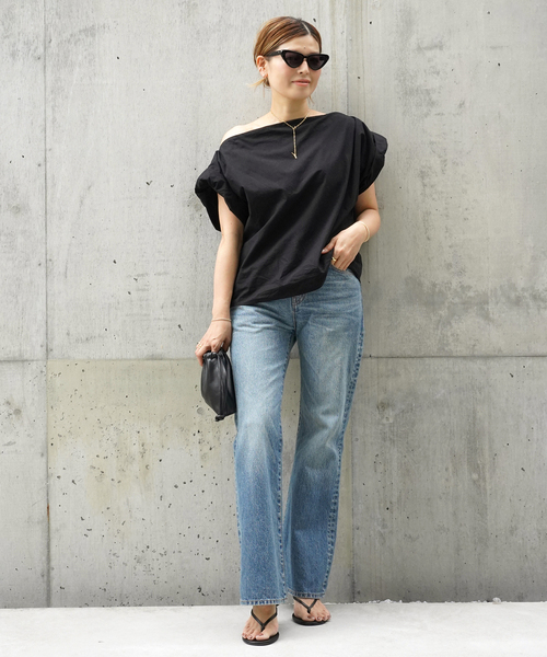 DEUXIEME CLASSE - 超美品 ドゥーズィエムクラスCELERI SHORT SLEEVE ブラウス CELERI/セルリ】GATHER ショートトップス（シャツ／ブラウス