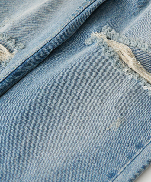 [RIVE DROITE] повреждение обработка Denim брюки 38 голубой женский 